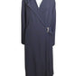 CELINE - Navy Wool Gabardine Over Coat, Size-14