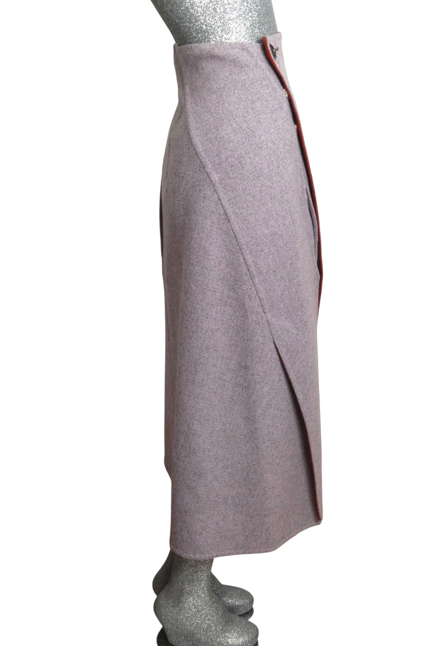 CELINE - 2014 Lavender Wool Wrap Skirt, Size 6