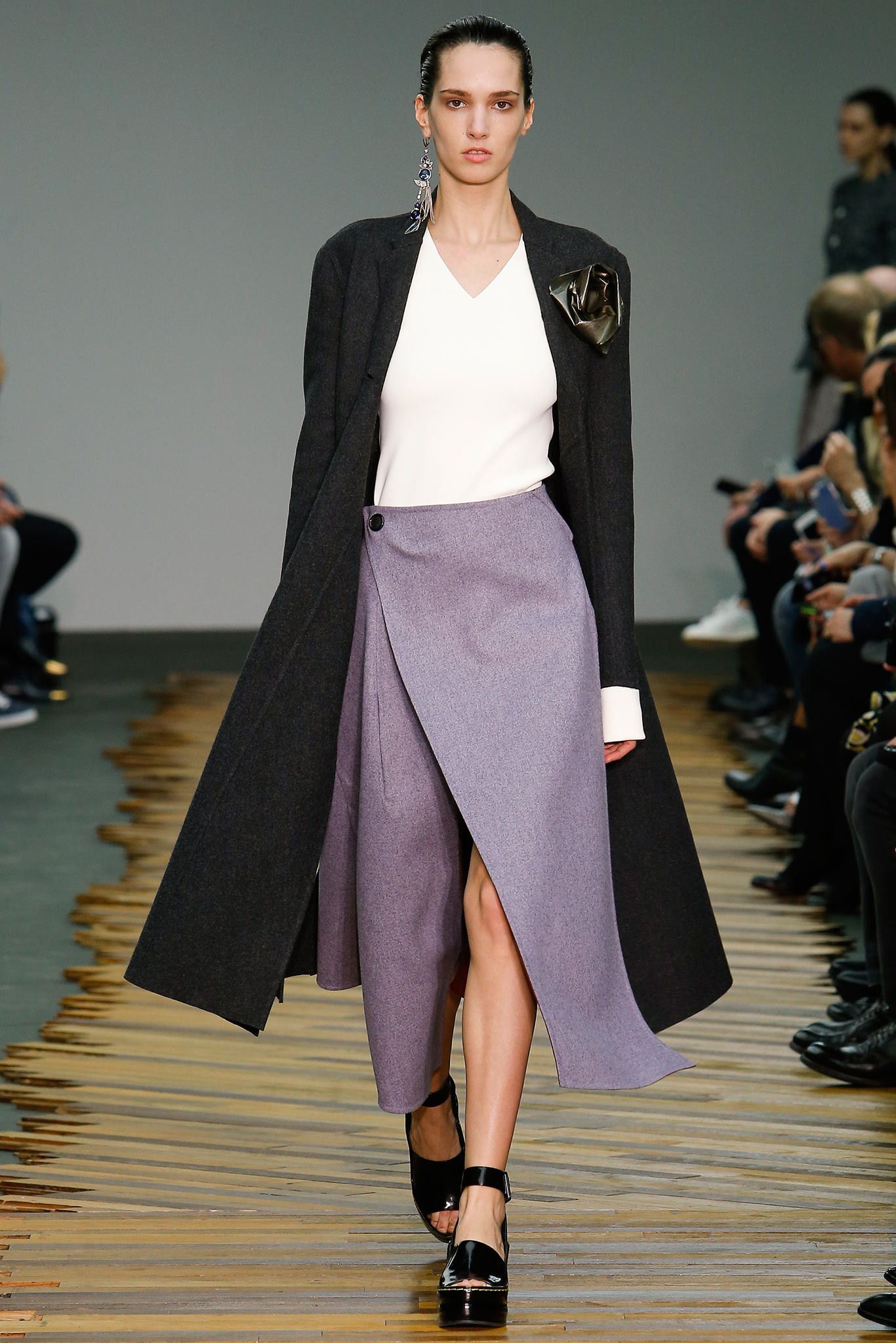 CELINE - 2014 Lavender Wool Wrap Skirt, Size 6