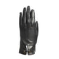 CHRISTIAN DIOR - Black Leather Button Gloves, Size-6 1/2