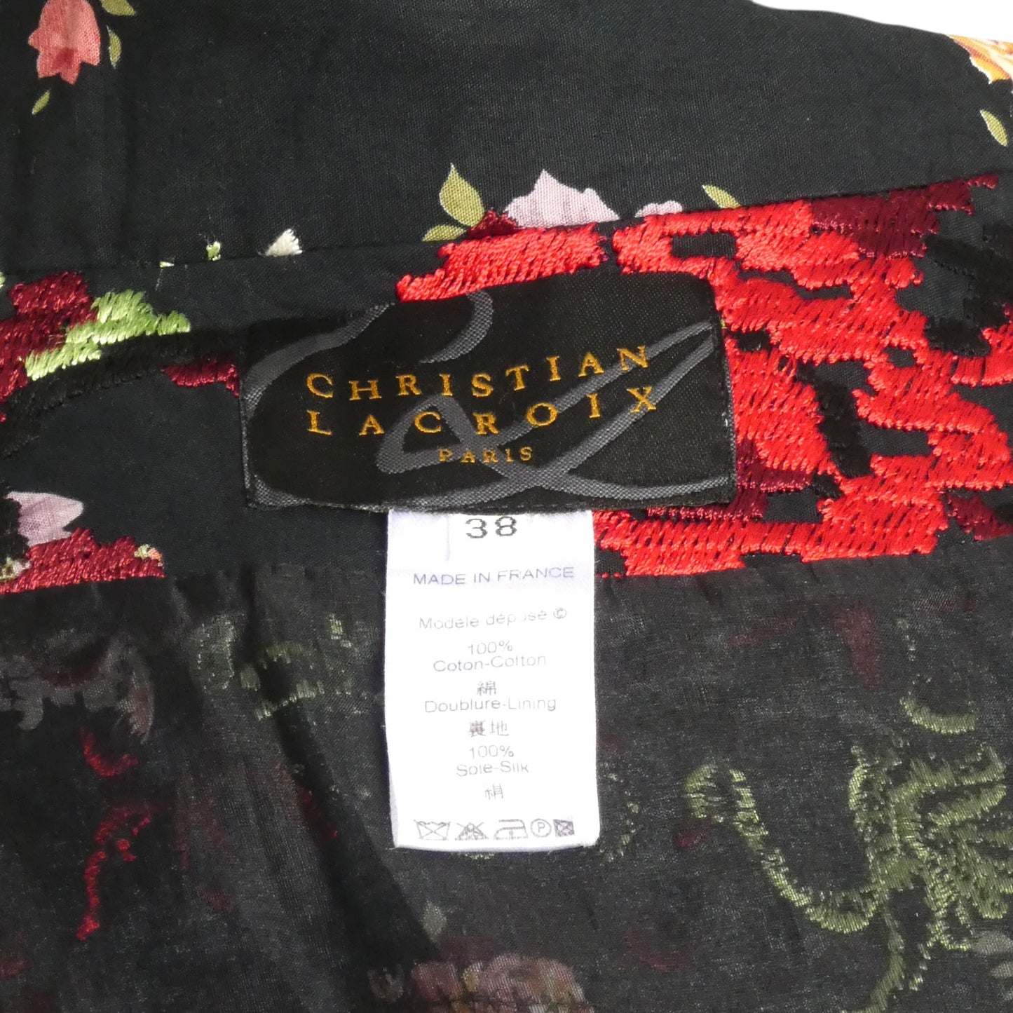 CHRISTIAN LACROIX - Asymmetrical Embroidered Coat, Size-8