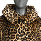 1960s Faux Leopard Print Coat, Size-8