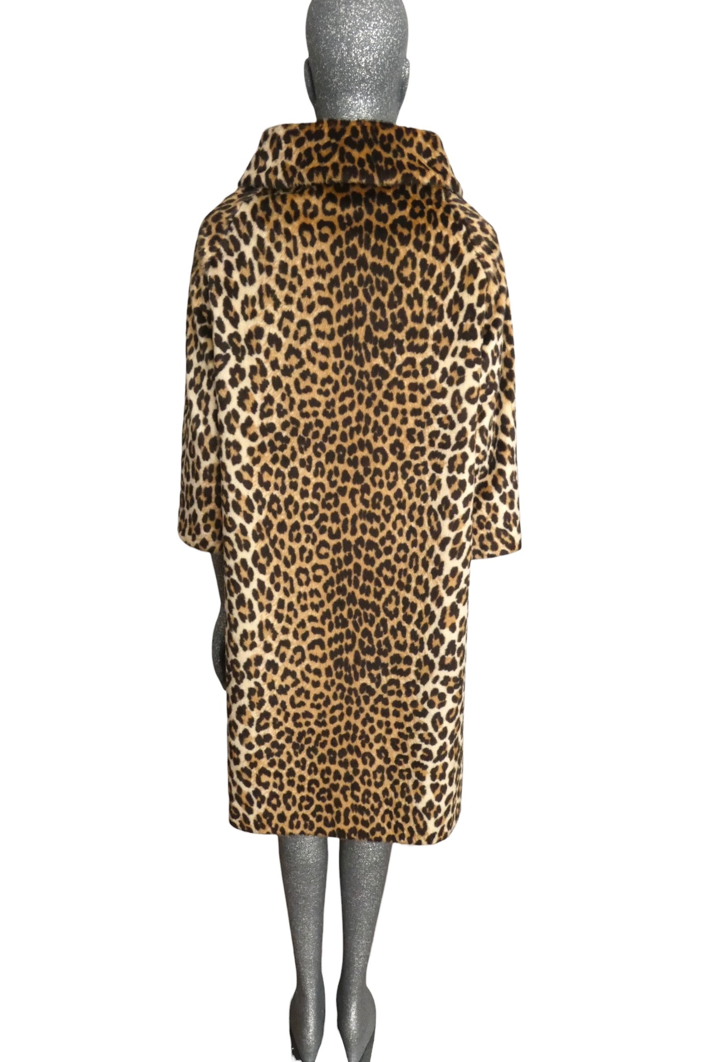 1960s Faux Leopard Print Coat, Size-8
