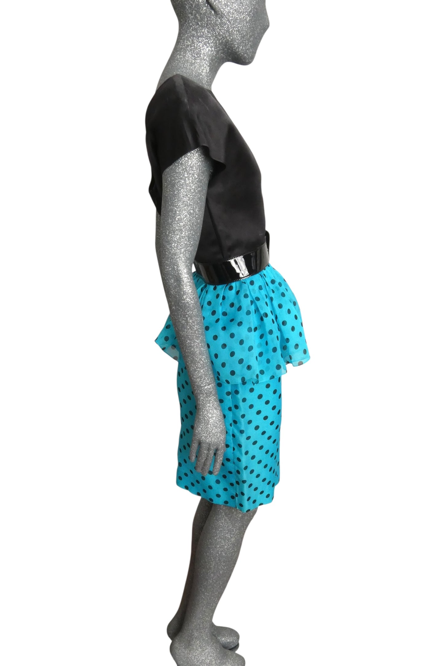 CHRISTIAN DIOR -  1980s Silk Organza Polka Dot Dress, Size-6