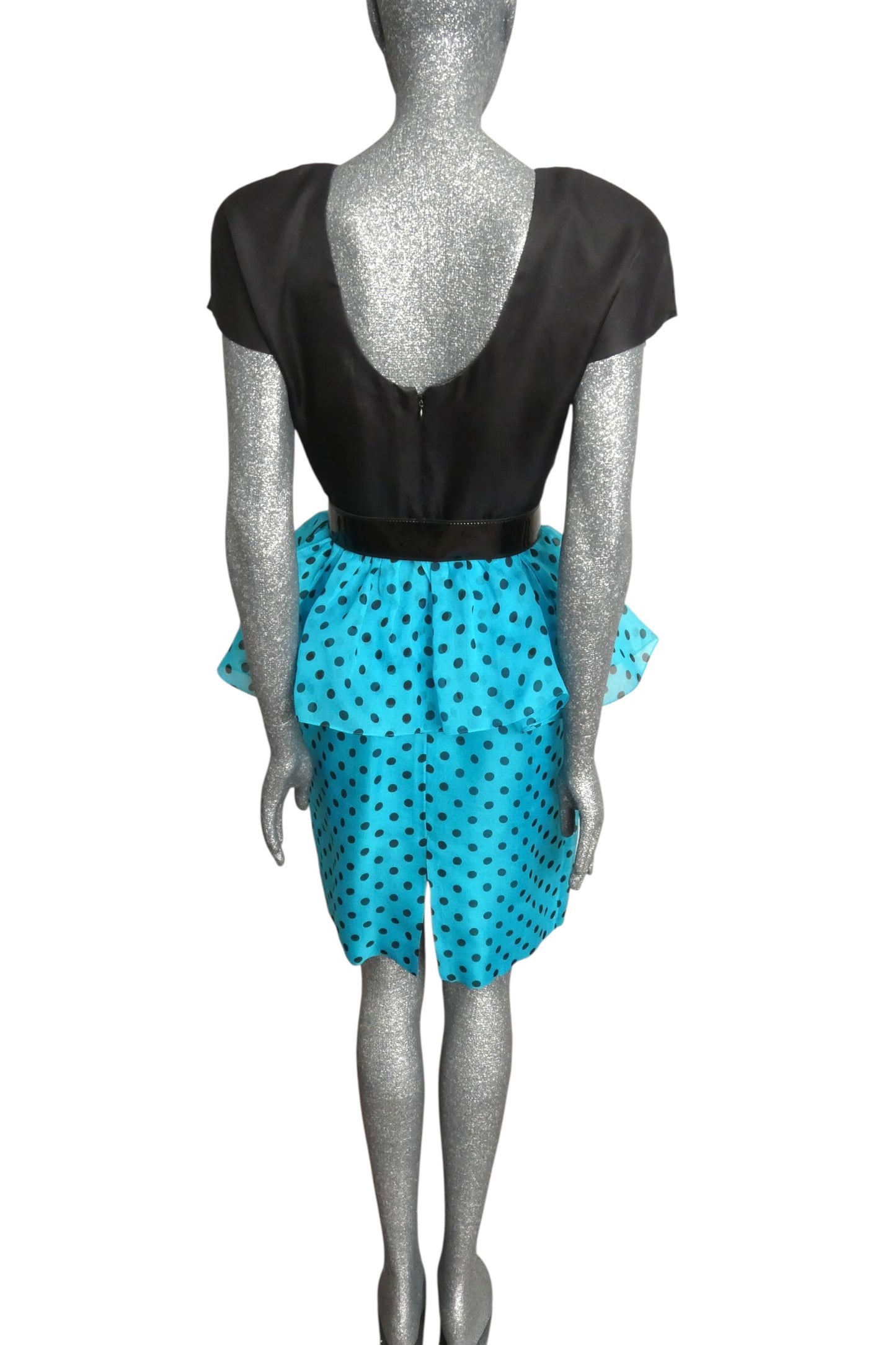 CHRISTIAN DIOR -  1980s Silk Organza Polka Dot Dress, Size-6