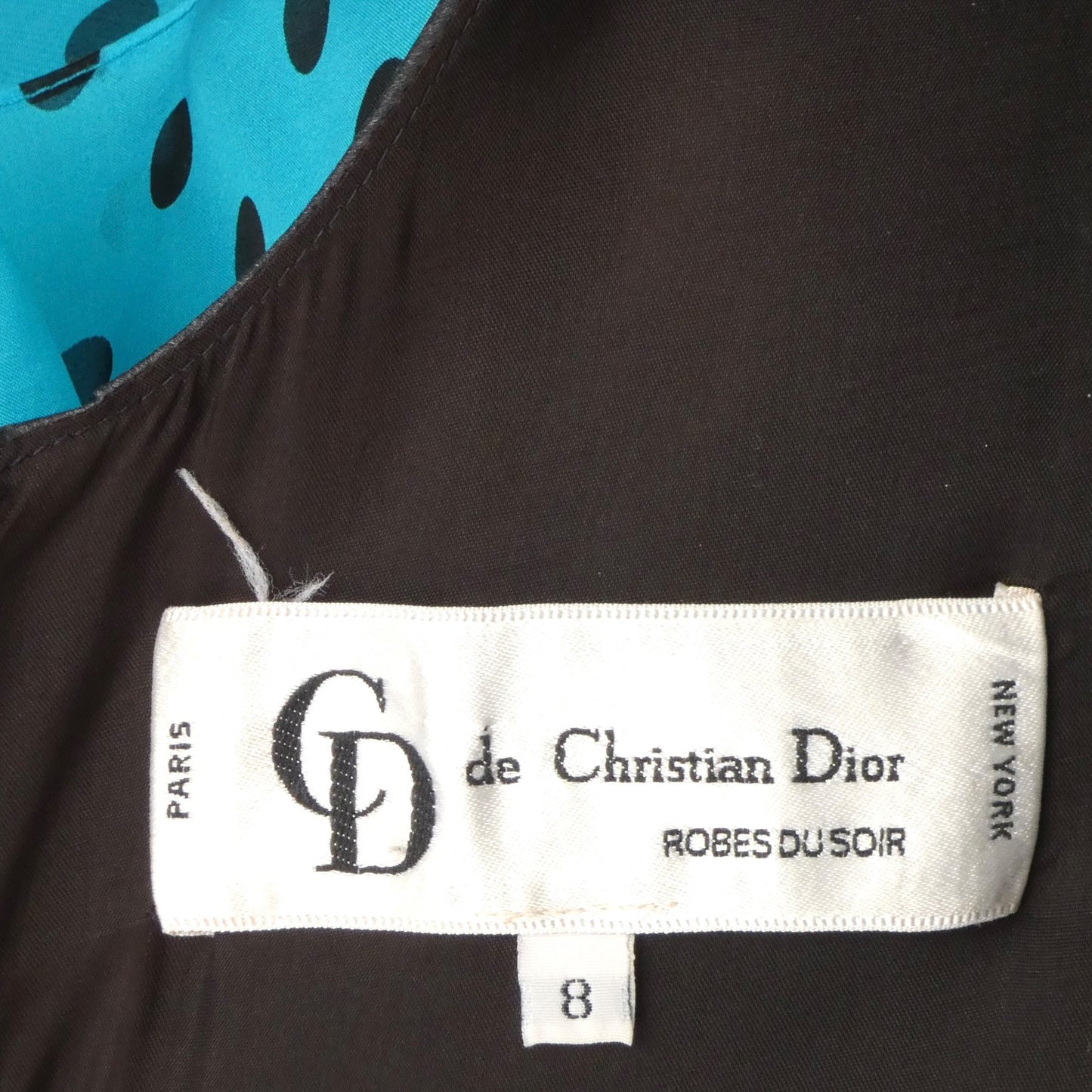 CHRISTIAN DIOR -  1980s Silk Organza Polka Dot Dress, Size-6