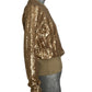 DOLCE & GABBANA - 2010s Gold Sequin & Knit Sweatshirt, Size 10