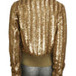 DOLCE & GABBANA - 2010s Gold Sequin & Knit Sweatshirt, Size 10