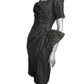 1950s Black Silk Taffeta Dress, Size-6