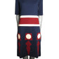 1970s Navy Appliqué Shift Dress, Size-6