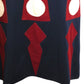 1970s Navy Appliqué Shift Dress, Size-6