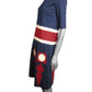 1970s Navy Appliqué Shift Dress, Size-6