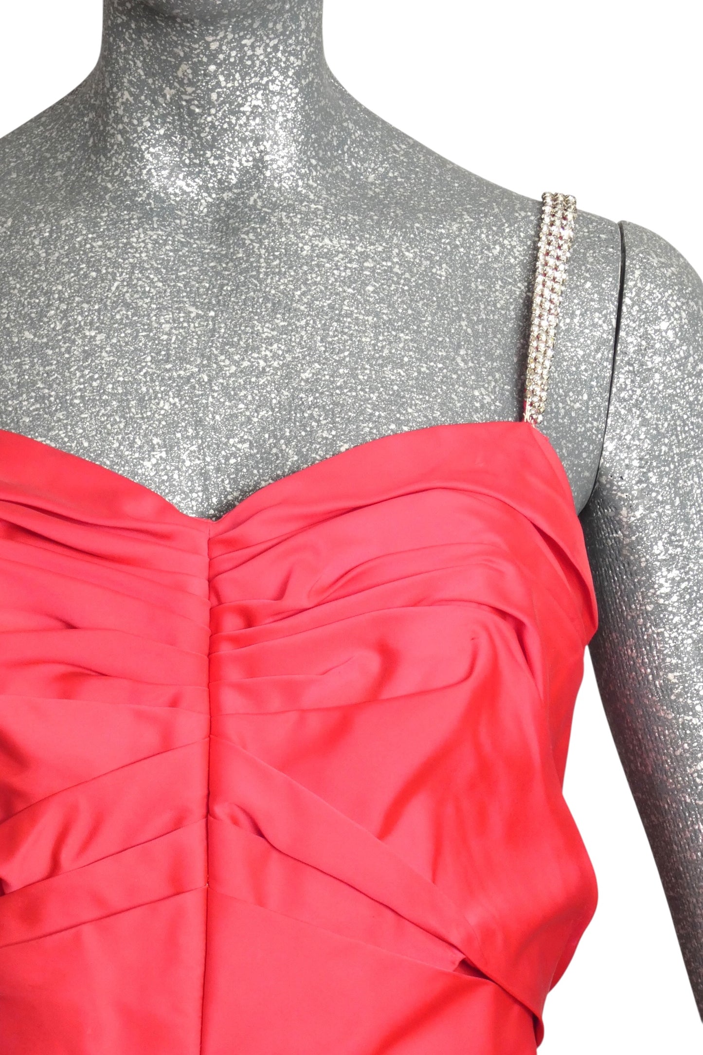 EMMA DOMB - 1950s Satin Rhinestone Party Dress, Size- 4