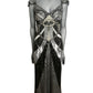 ESCADA - 2010s Silver & Black Beaded Evening Gown, Size 10