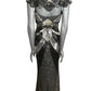 ESCADA - 2010s Silver & Black Beaded Evening Gown, Size 10