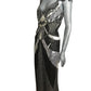 ESCADA - 2010s Silver & Black Beaded Evening Gown, Size 10