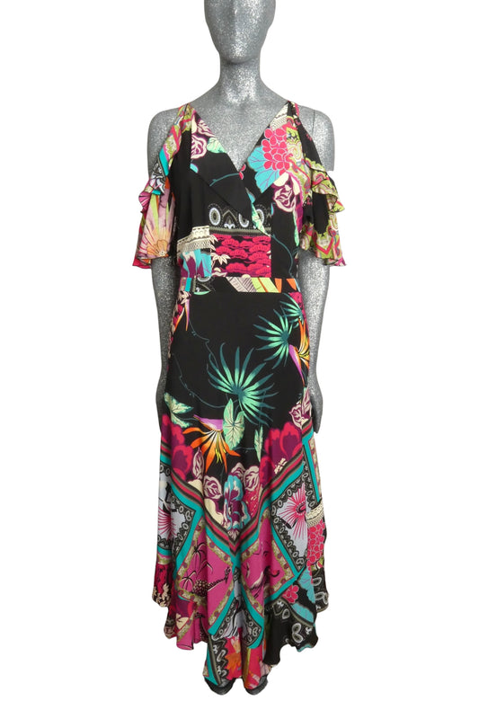 ETRO - Printed Ruffle Maxi Dress, Size 10