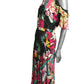 Printed Ruffle Maxi Dress, Size 10