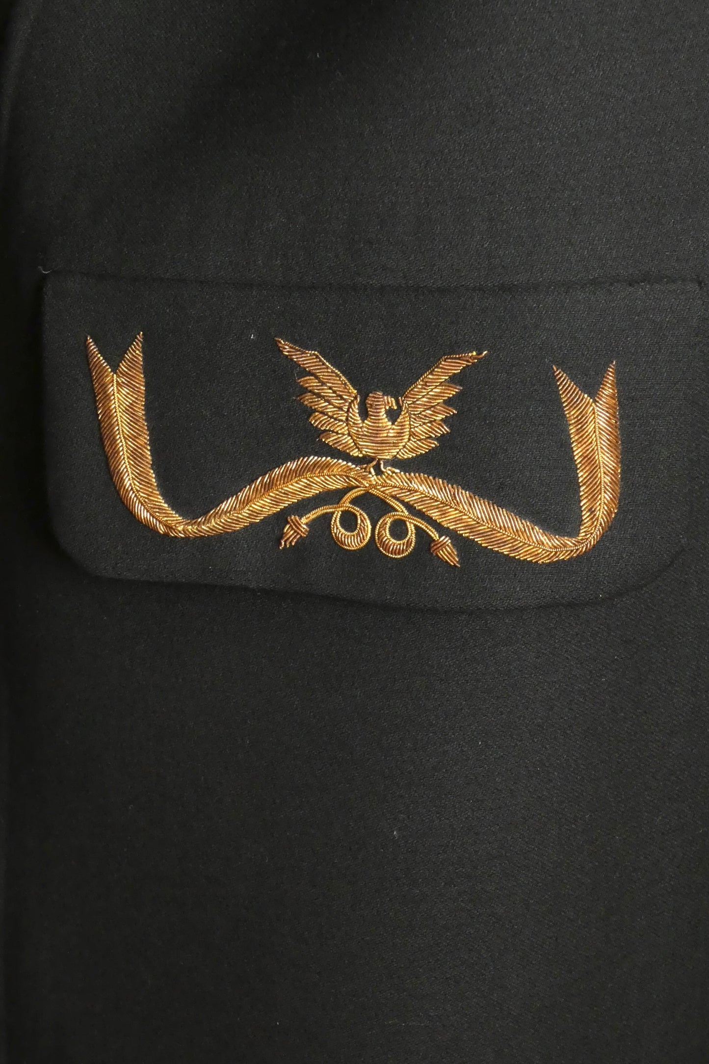 GEOFFREY BEENE - 1986 Black Wool Lesage Embroidered Coat, Size-10