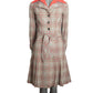 GEOFFREY BEENE - 1970s Grey & Red Wool Plaid Coat Dress, Size-6