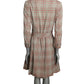GEOFFREY BEENE - 1970s Grey & Red Wool Plaid Coat Dress, Size-6