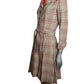 GEOFFREY BEENE - 1970s Grey & Red Wool Plaid Coat Dress, Size-6