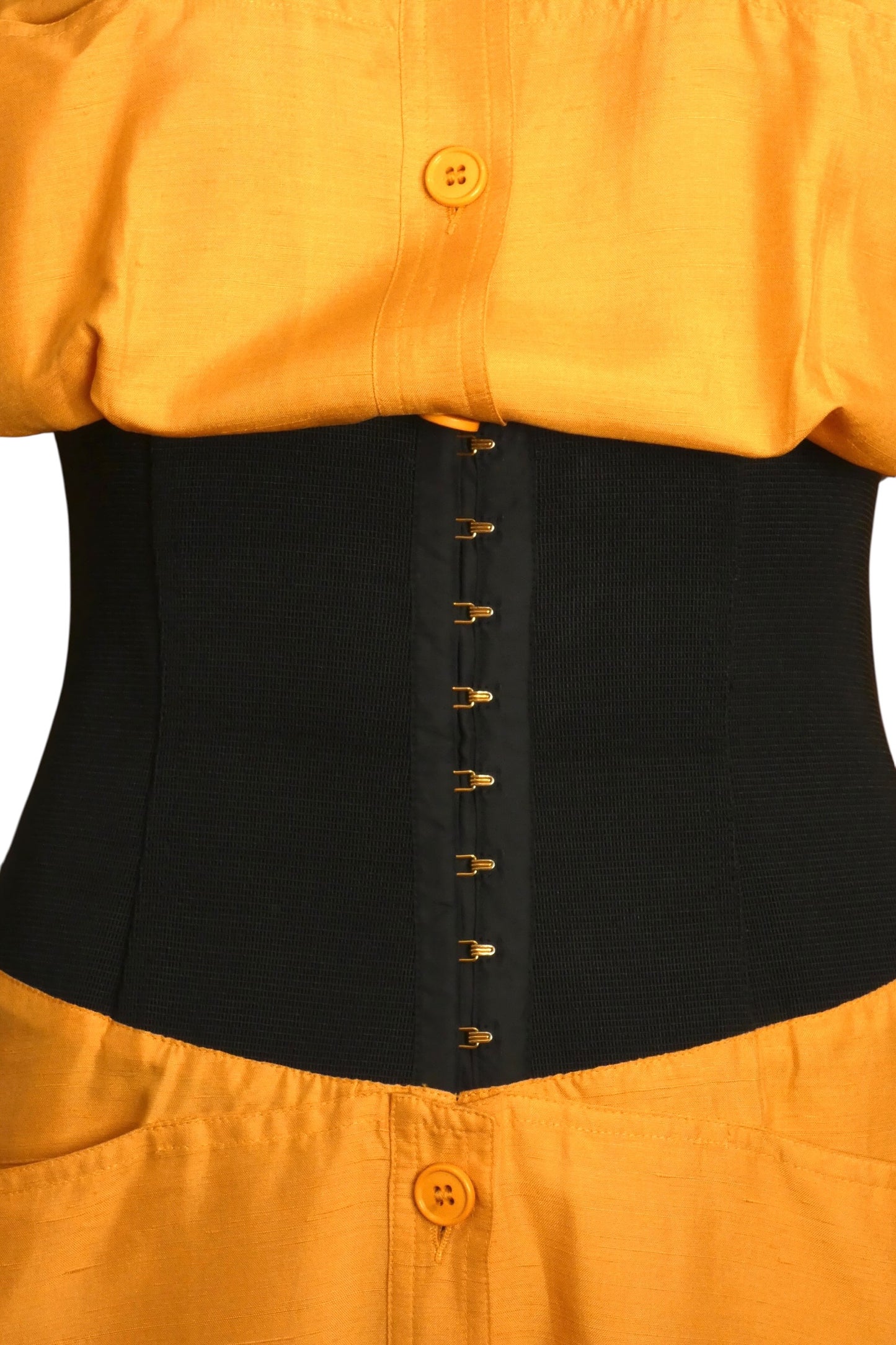 GIANFRANCO FERRE - 1980s Silk Corseted Dress, Size-8