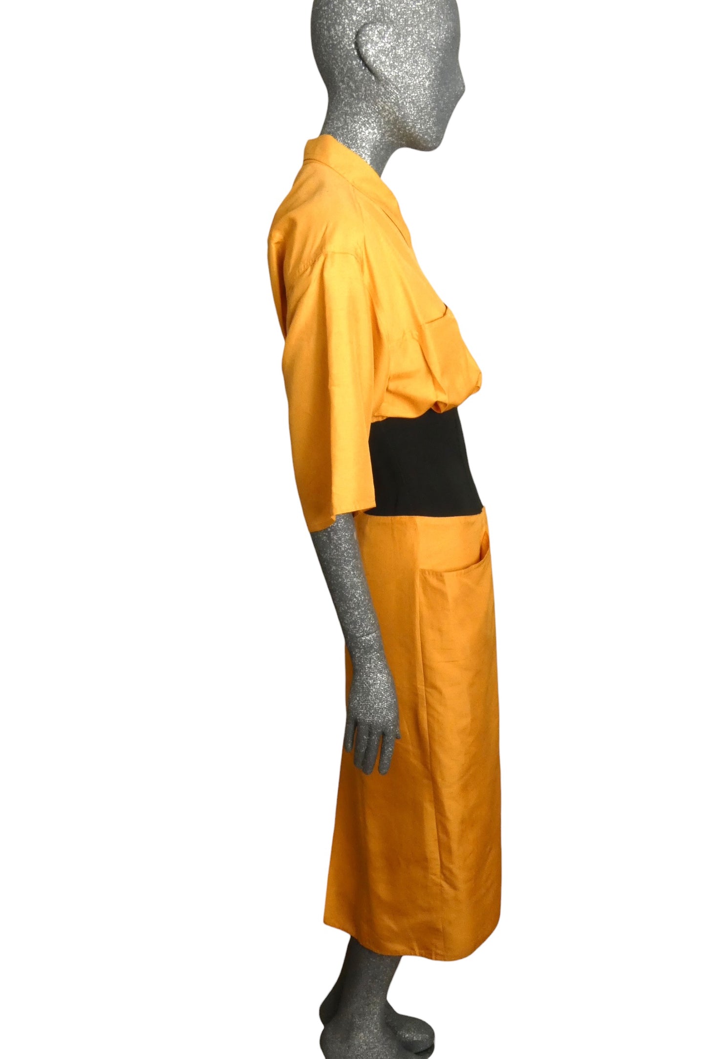 GIANFRANCO FERRE - 1980s Silk Corseted Dress, Size-8