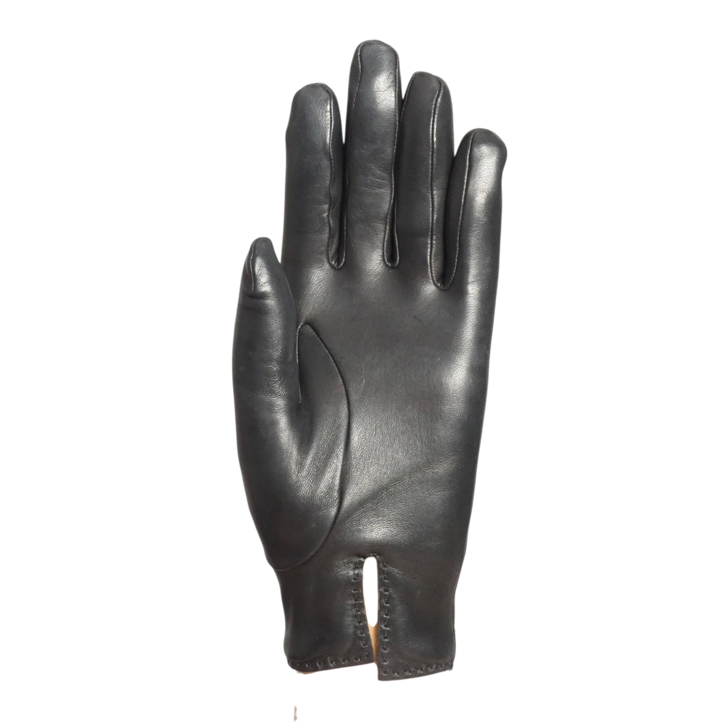 HERMES - Vintage Black Leather & Suede Gloves, Size-6