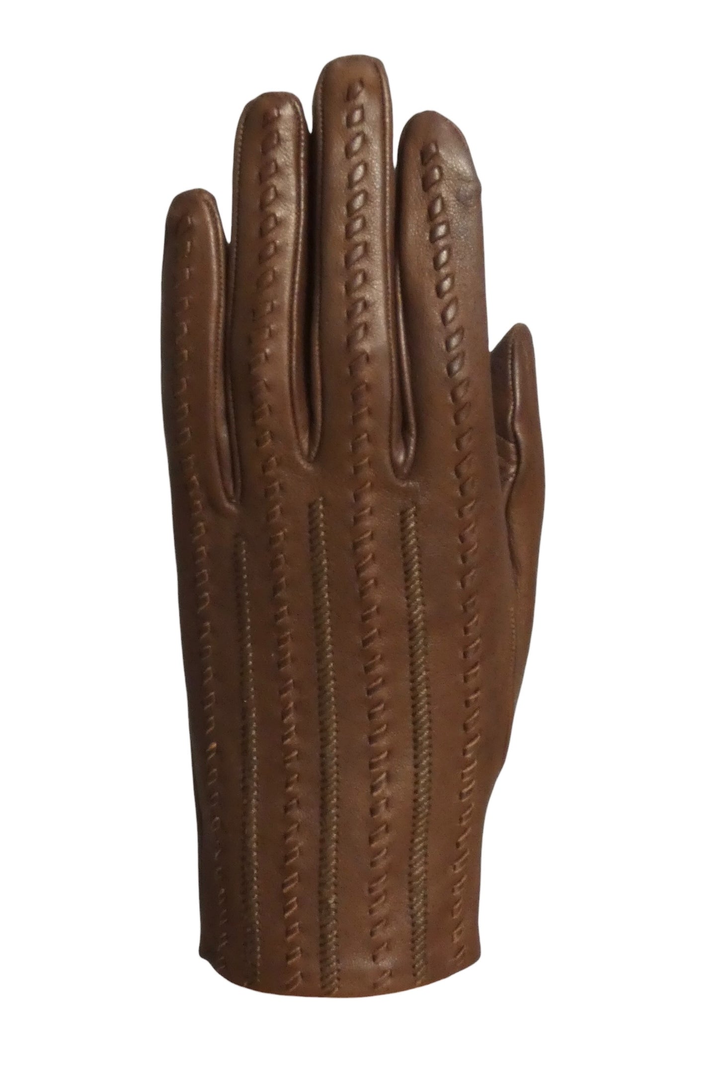 HERMES - Vintage Brown Woven Leather Gloves, Size-6 1/2