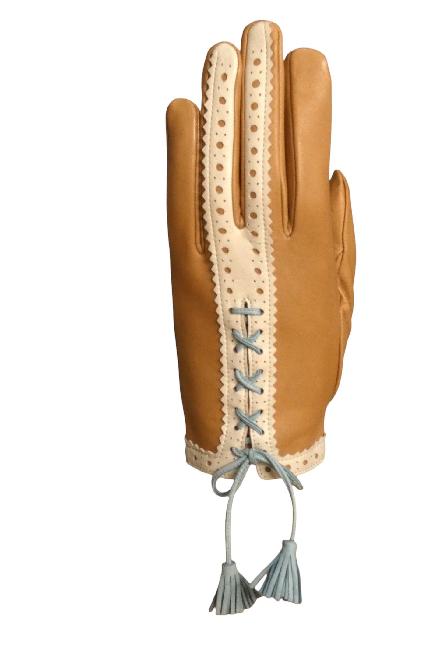 HERMES - Vintage Eyelet Lace-up Gloves, Size-6 1/2