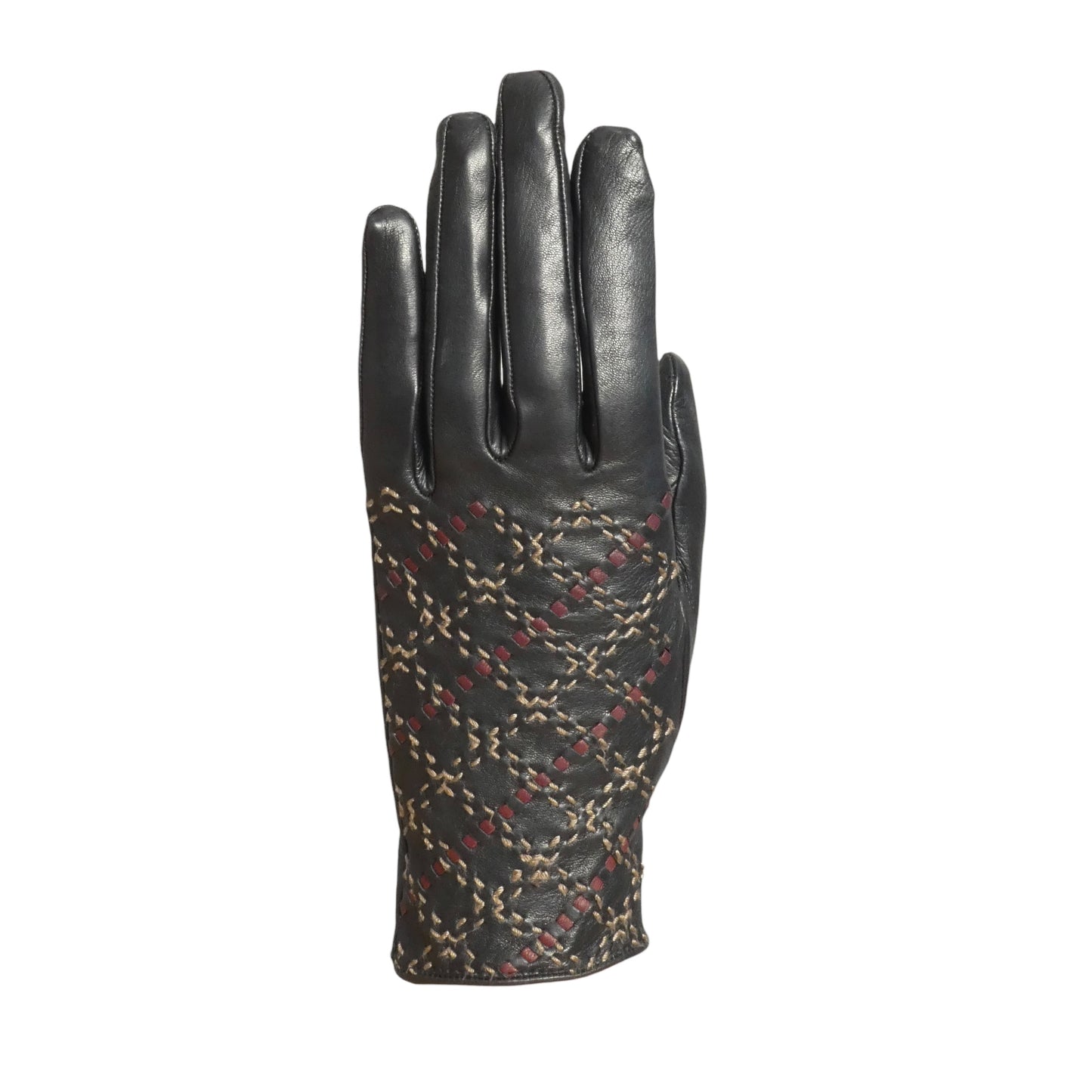 HERMES - Vintage Woven Leather Gloves, Size-6 1/2