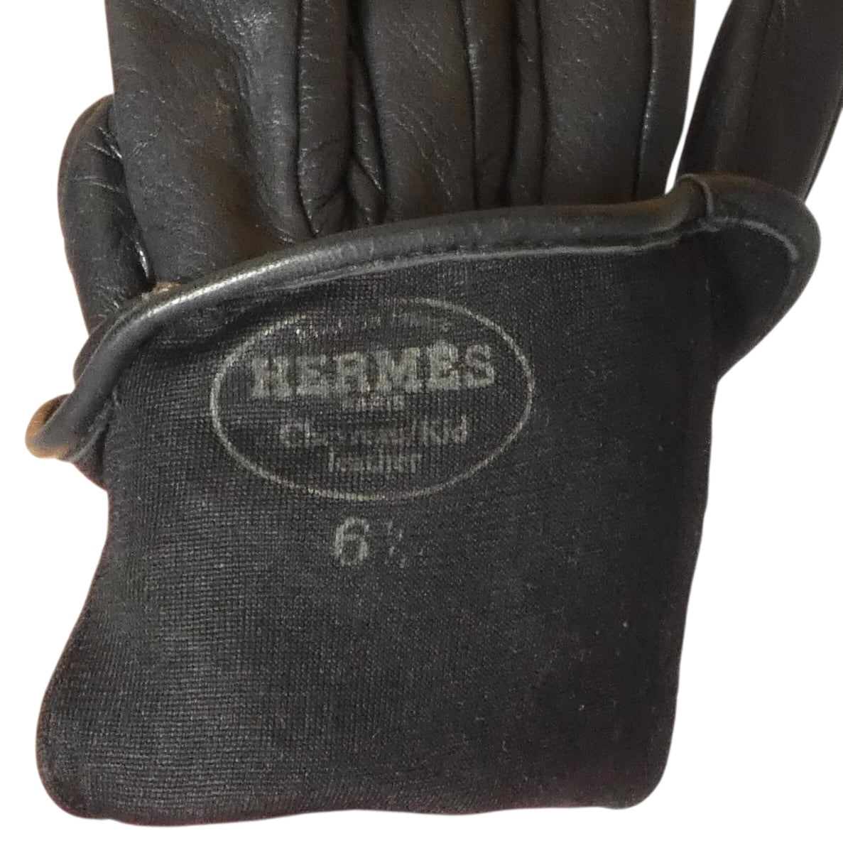 HERMES - Vintage Woven Leather Gloves, Size-6 1/2
