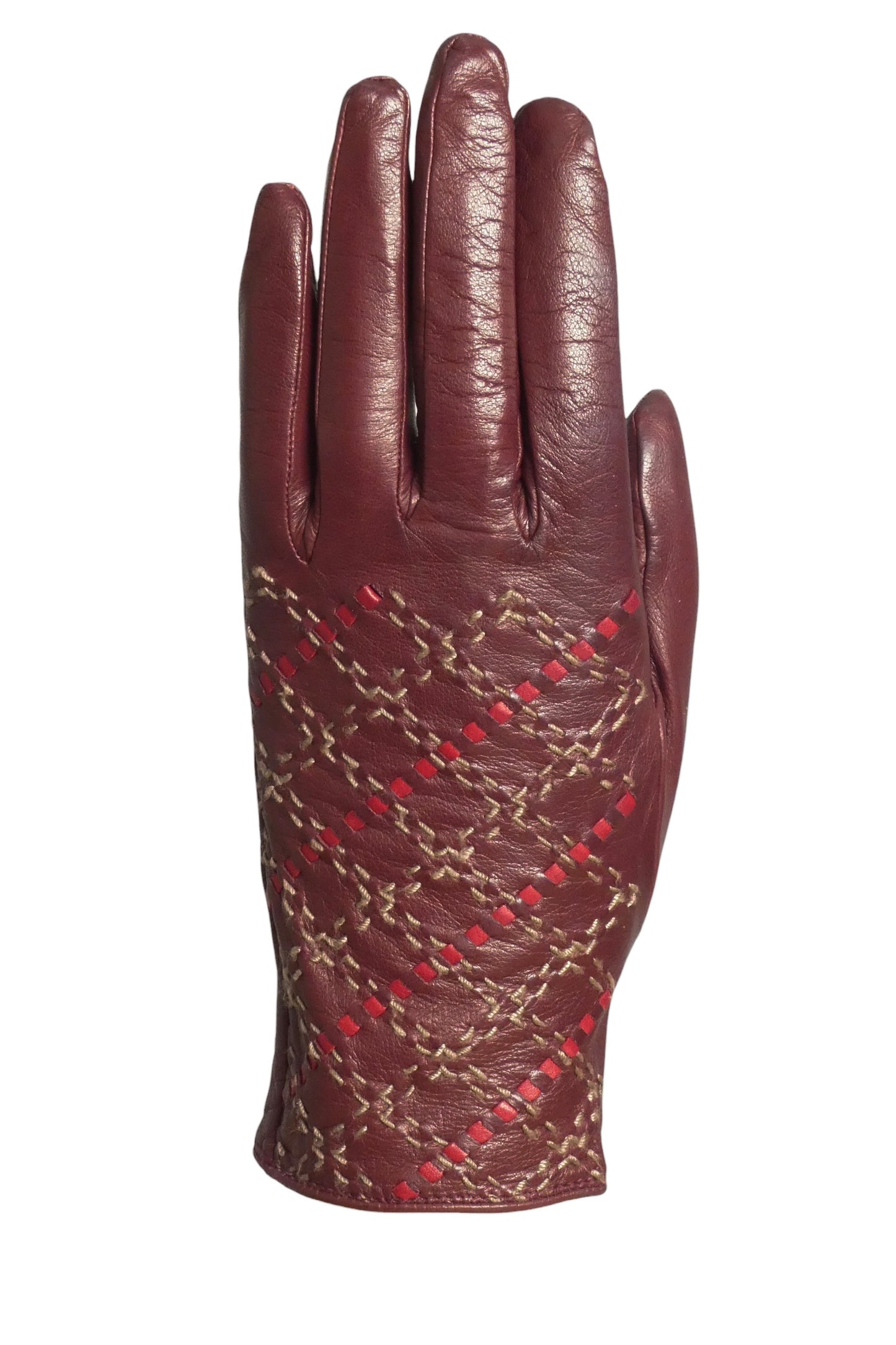 HERMES - Vintage Woven Leather Gloves, Size-6 1/2