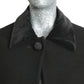 ISAAC MIZRAHI - 1990s Black Wool & Velveteen Coat, Size-Small