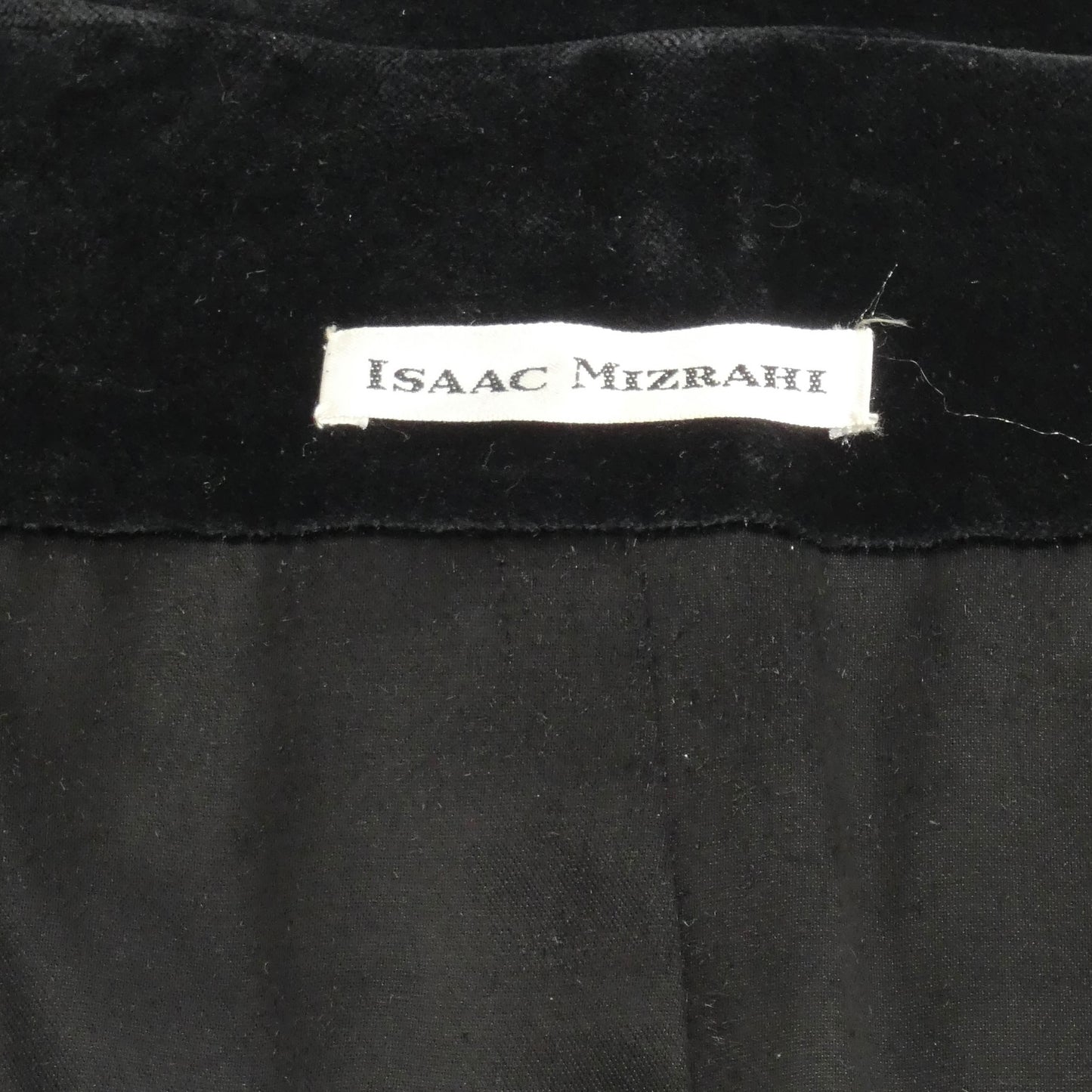 ISAAC MIZRAHI - 1990s Black Wool & Velveteen Coat, Size-Small