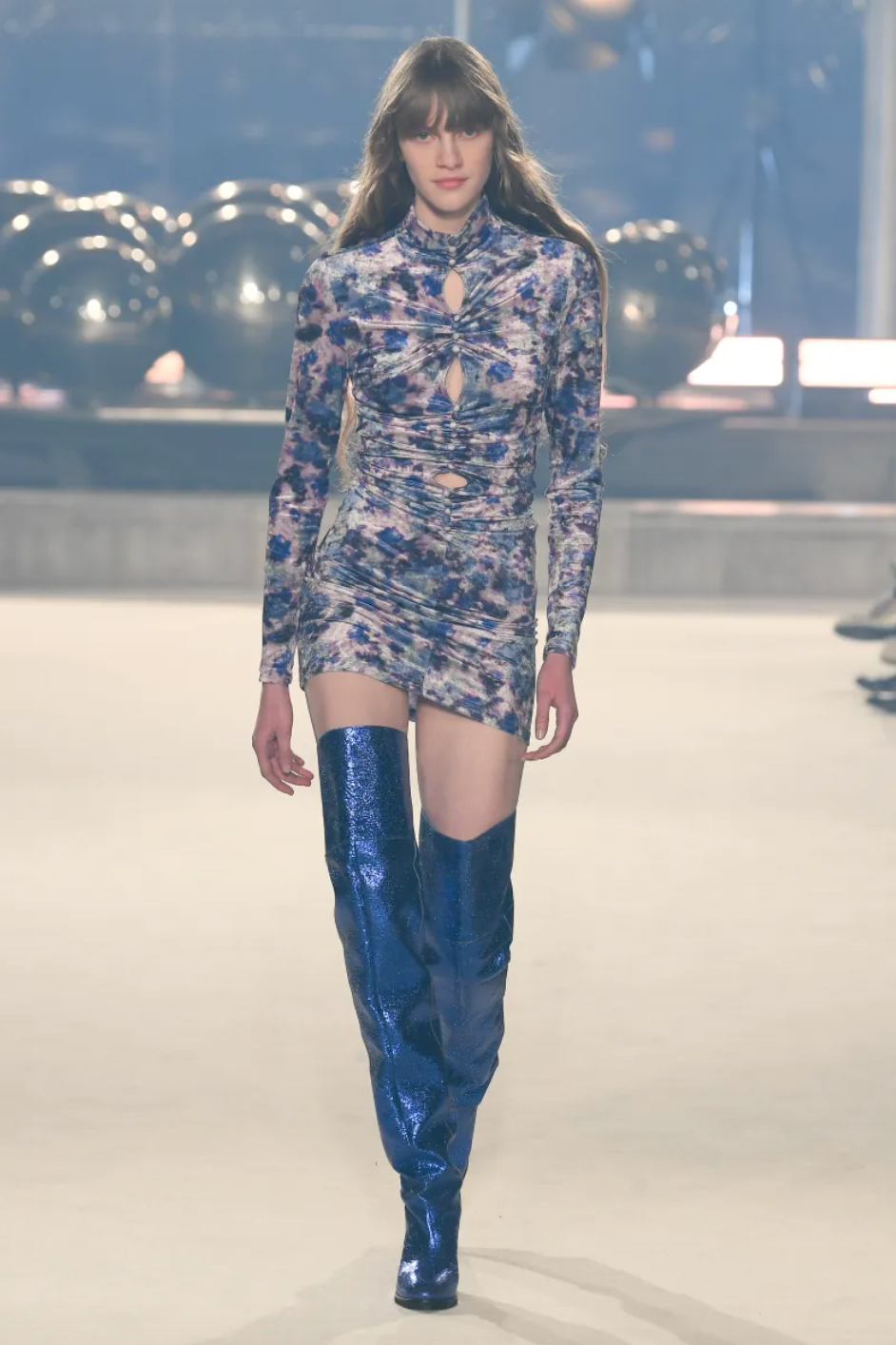 ISABEL MARANT-2022 Printed Velvet Dress, Size-6