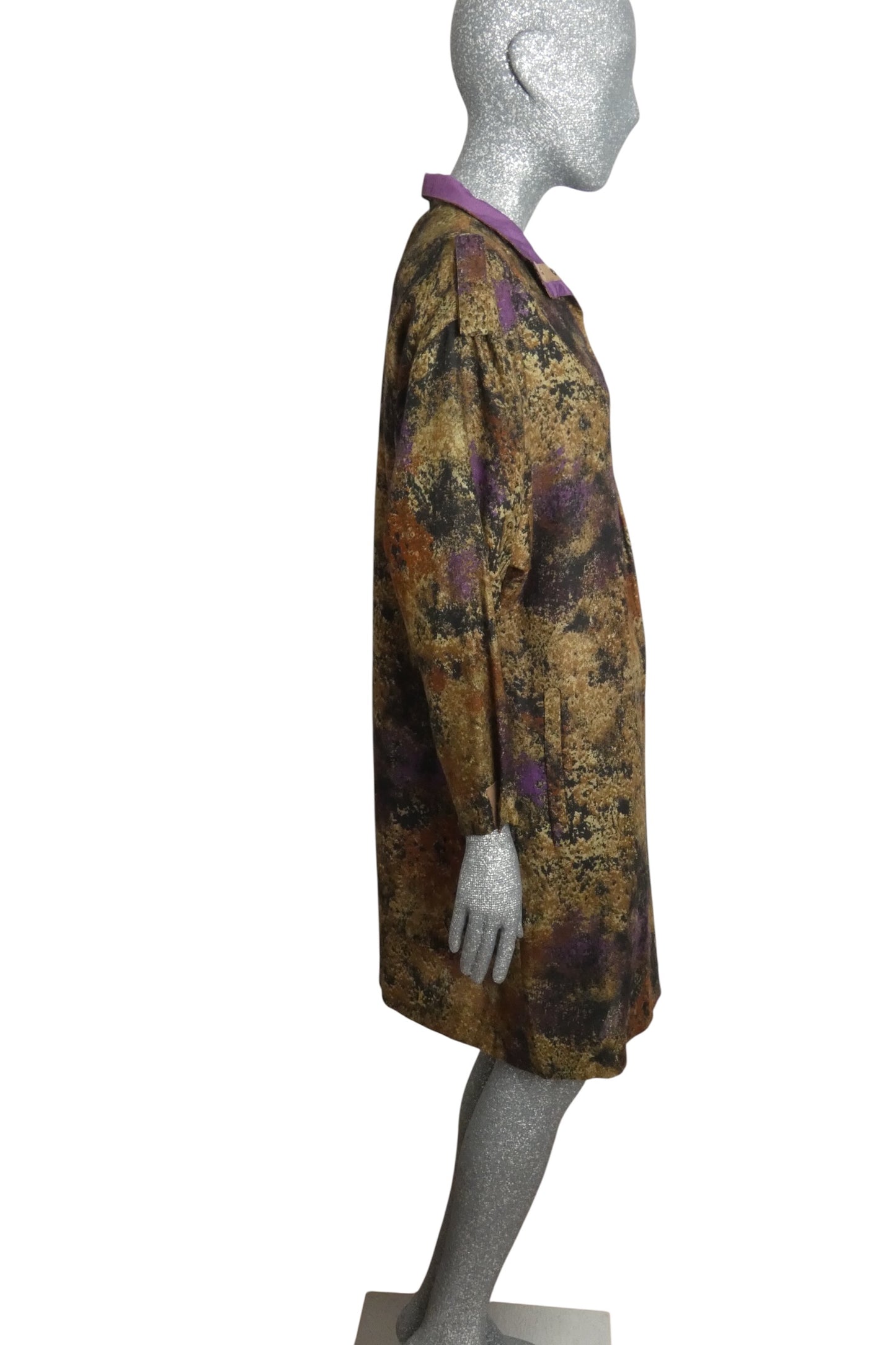KRIZIA - 1980s Printed Wool Shirt Dress, Size-6