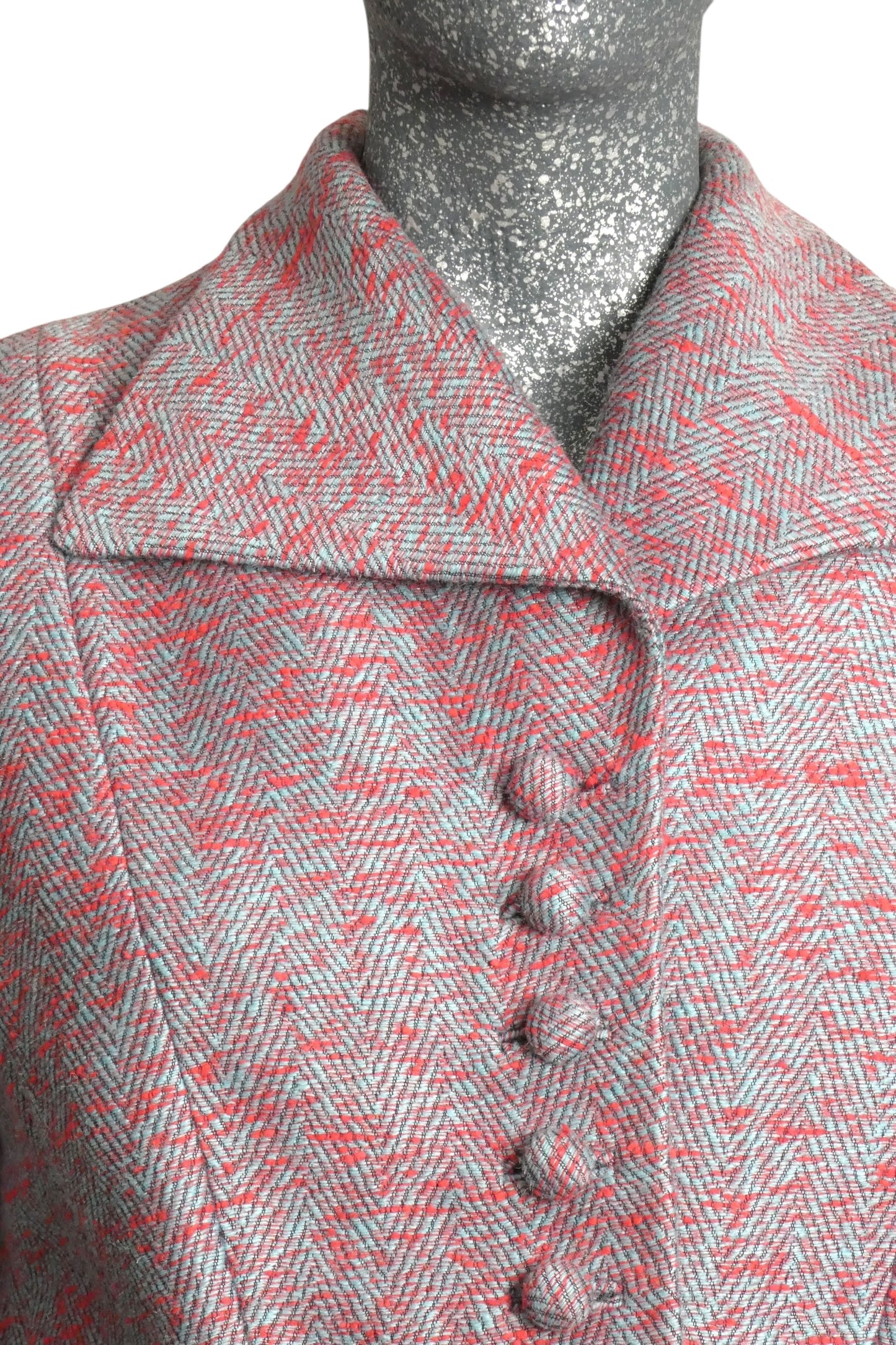 LILLI ANN - 1950s Blue & Pink Tweed Suit, Size-8