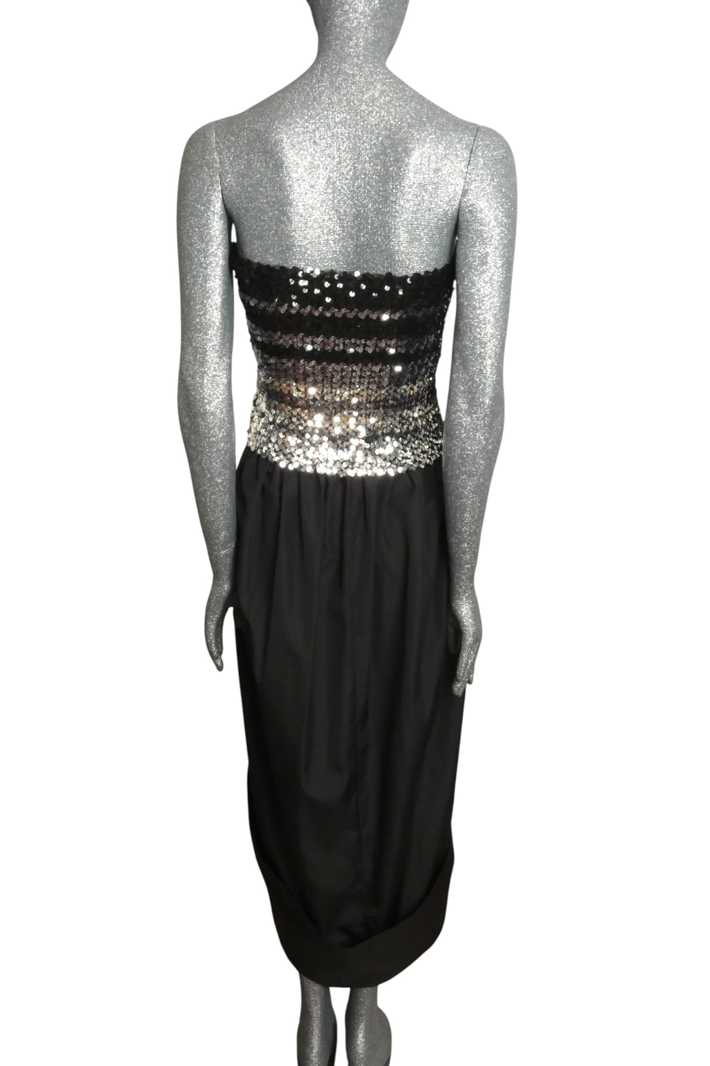 LILLI DIAMOND-1970s Sequin & Taffeta Dress, Size-8