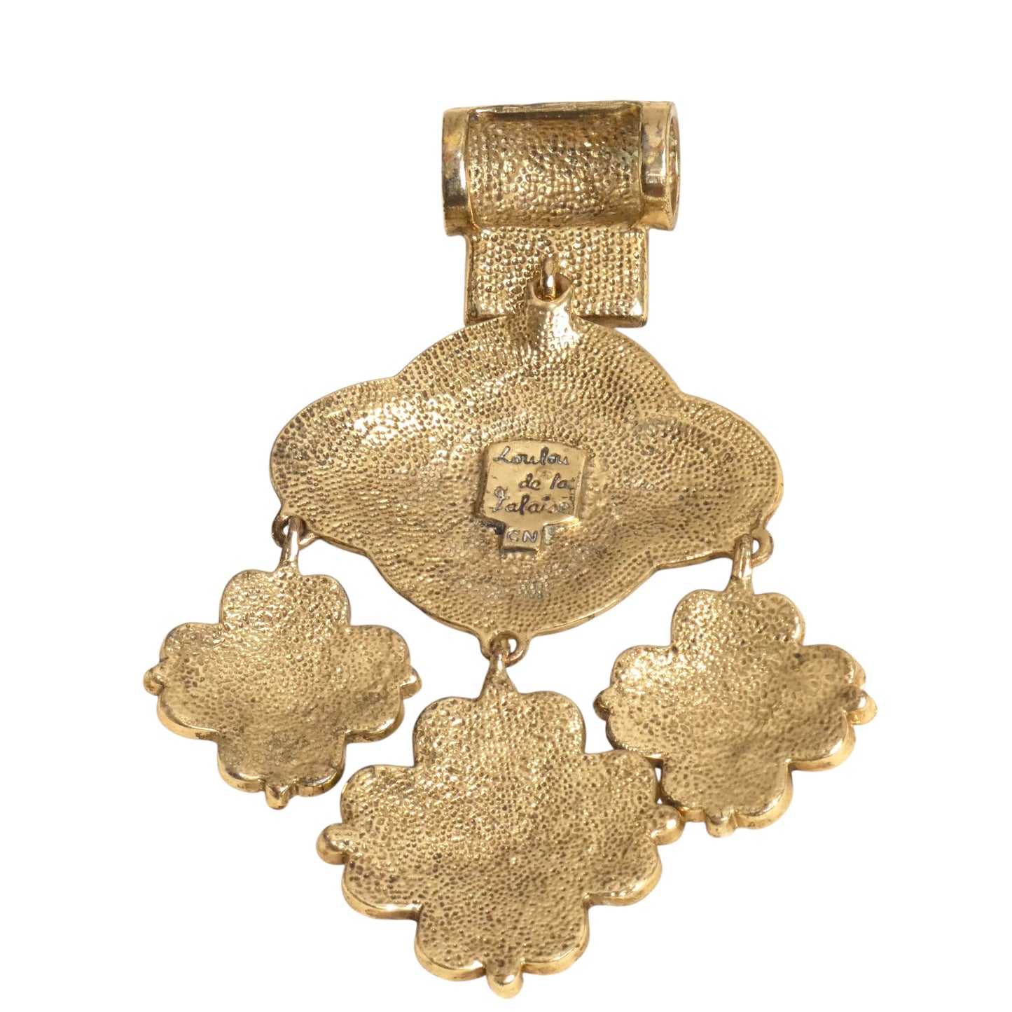 LOU LOU DE LA FALAISE - 1980s Enamel & Crystal Pendant