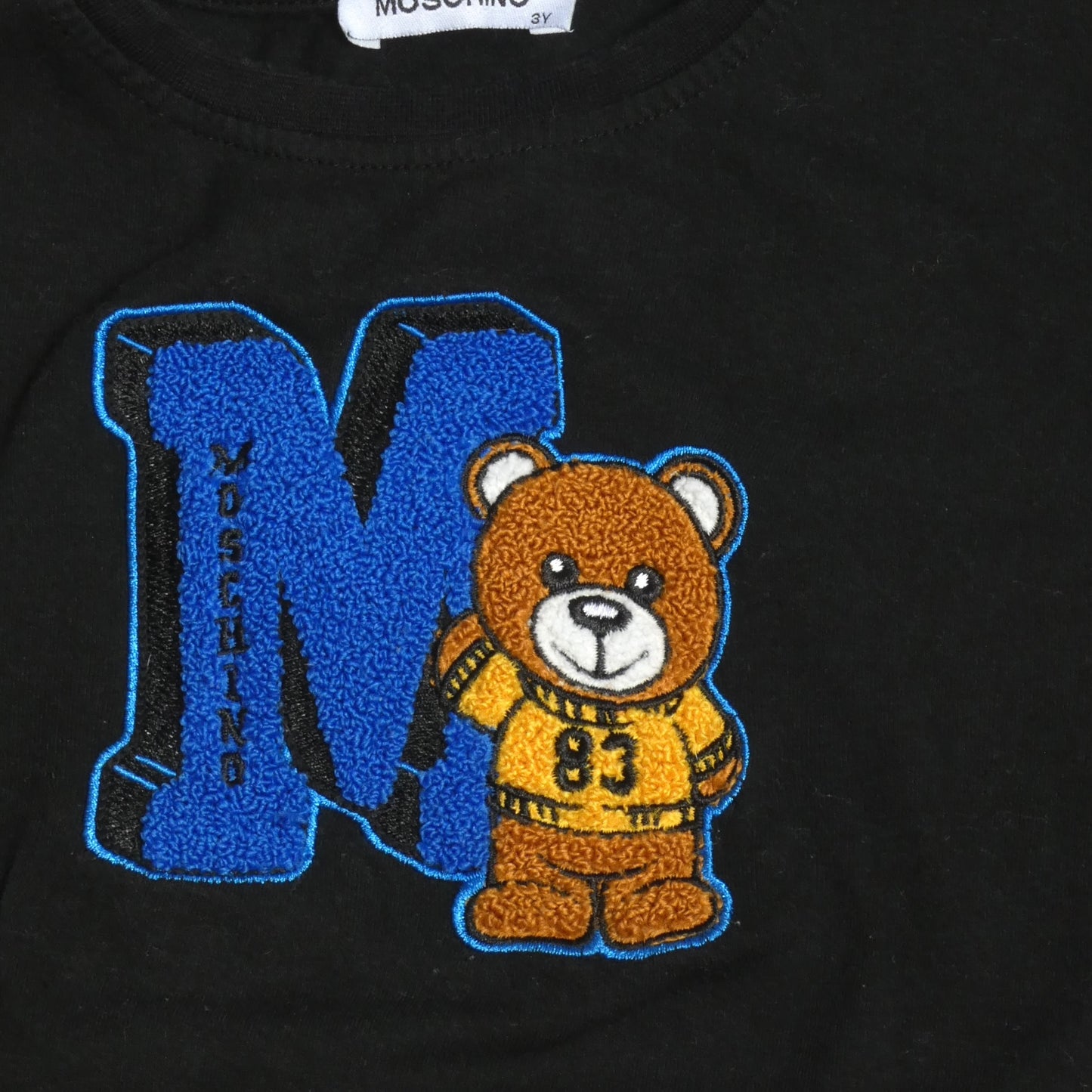 MOSCHINO - 2000s Cotton Varsity Patch T-Shirt, Size 3 Years