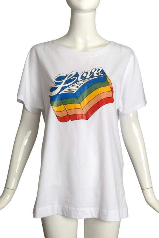 MOSCHINO "LOVE" 2020s NWT Graphic Print T-Shirt, Size 6