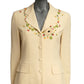 MOSCHINO CHEAP & CHIC - 1990s Ivory Floral Embroidered Blazer, Size-6