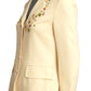 MOSCHINO CHEAP & CHIC - 1990s Ivory Floral Embroidered Blazer, Size-6