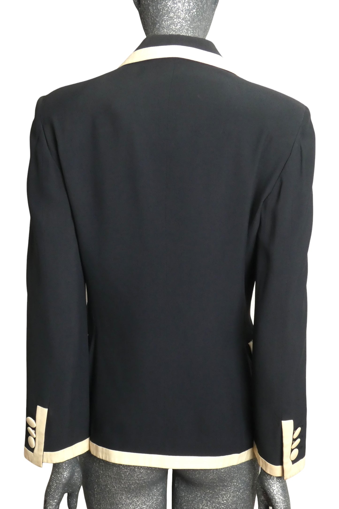 MOSCHINO COUTURE! - 1991 Navy Gabardine Blazer, Size-8