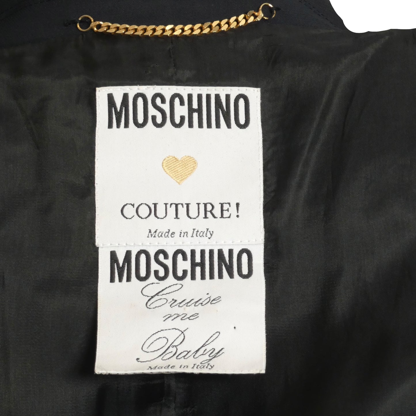 MOSCHINO COUTURE! - 1991 Navy Gabardine Blazer, Size-8