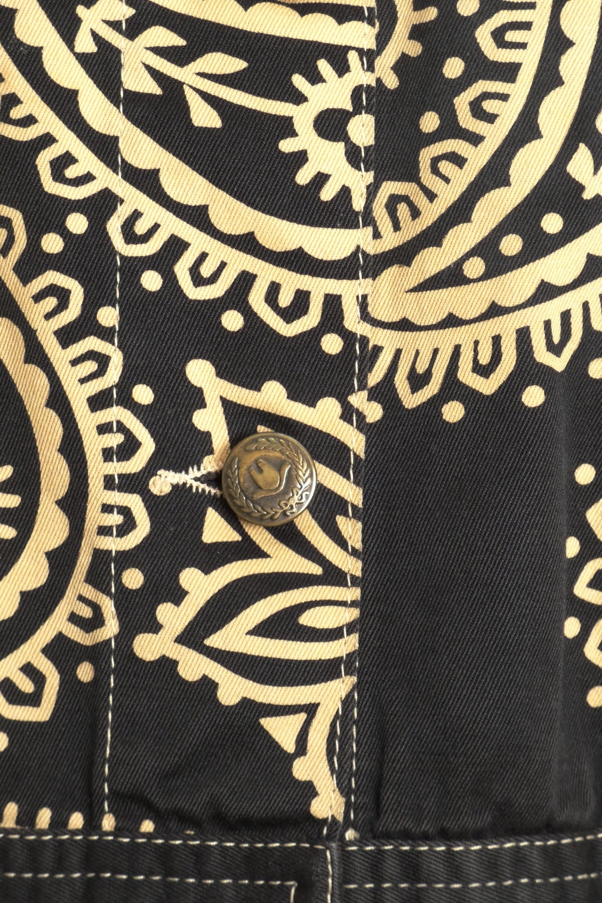 MOSCHINO JEANS - 1990s Paisley Print Denim Jacket, Size-8