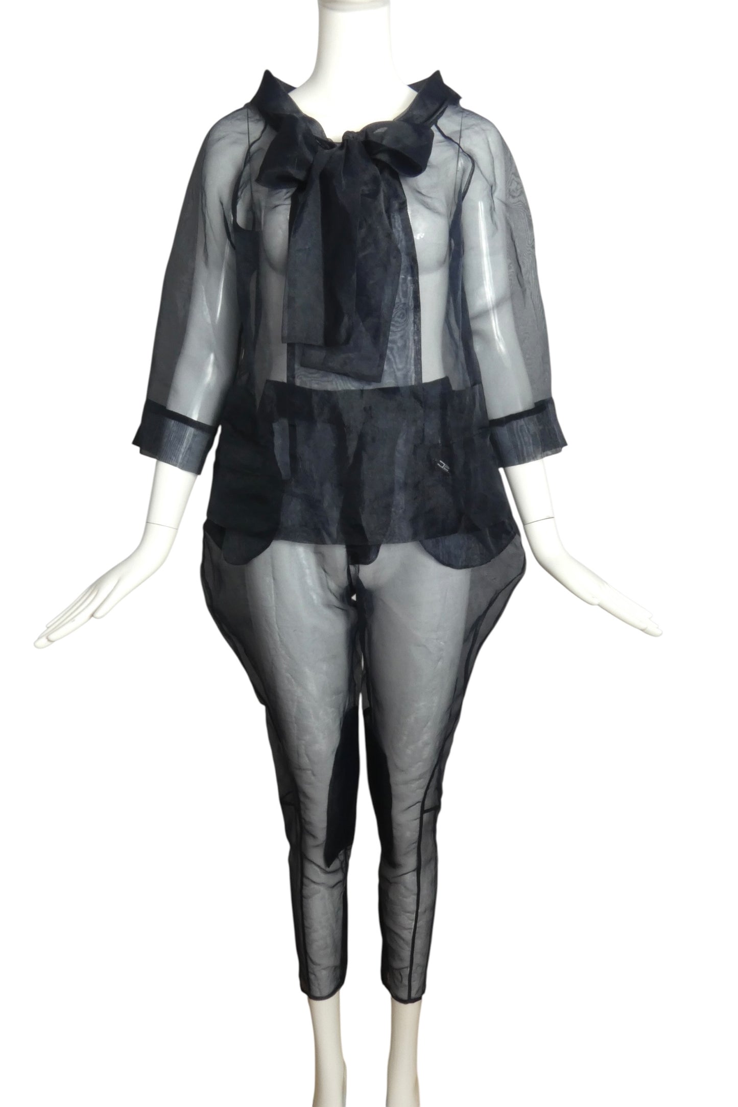 MOSCHINO - 2000s Crystal Organza Pant Ensemble, Size-8