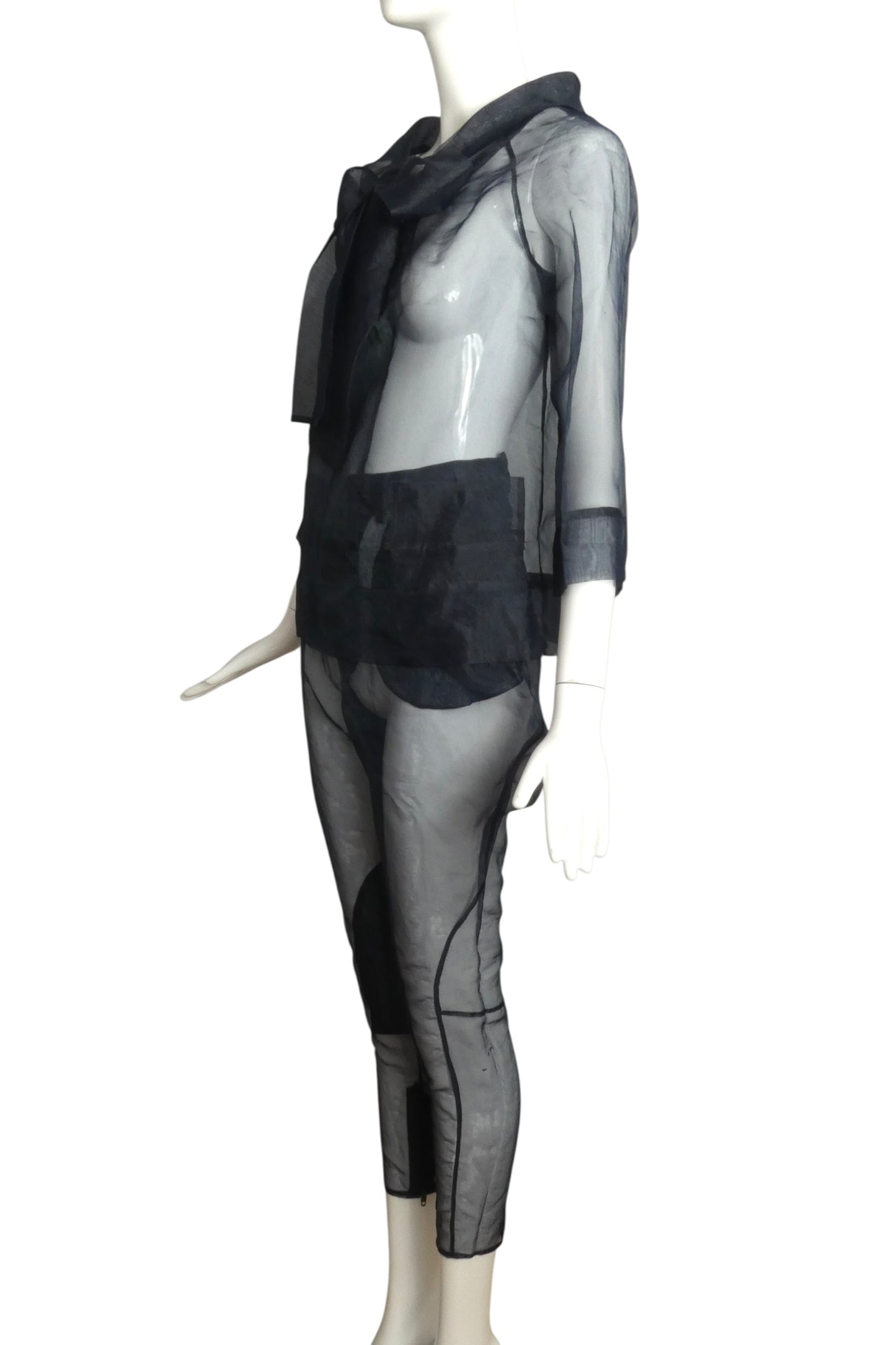 MOSCHINO - 2000s Crystal Organza Pant Ensemble, Size-8